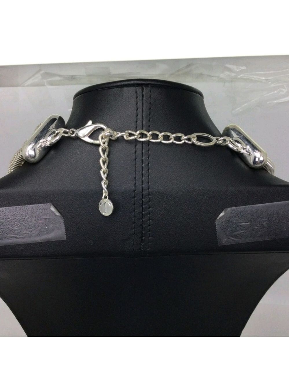 Talbots Silvertone Multi Strand Chain Necklace 22" - Picture 4 of 5